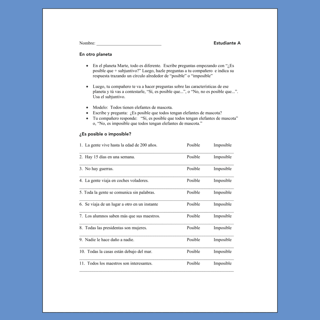 Spanish Subjunctive El subjuntivo Paired and Group Activities - Image 3