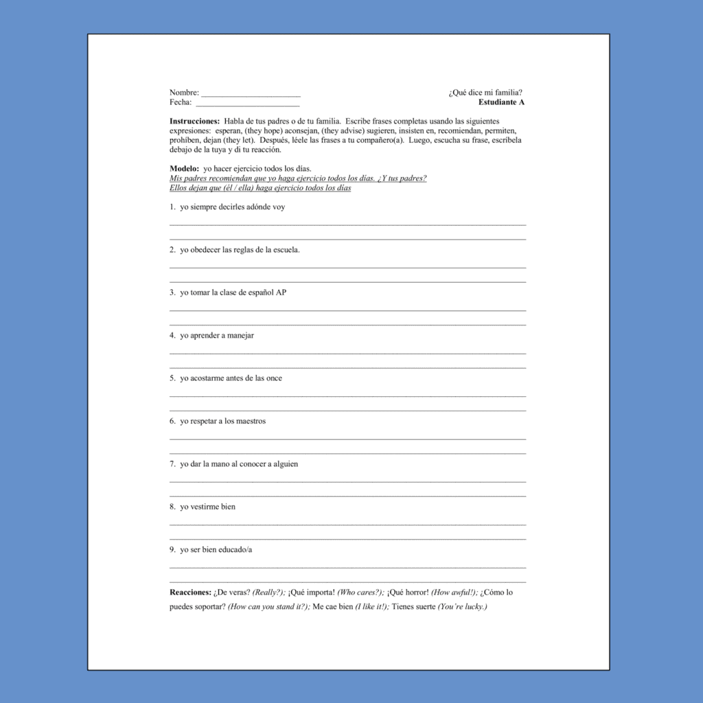 Spanish Subjunctive El subjuntivo Paired and Group Activities - Image 4