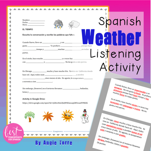 Spanish Weather Listening Activity