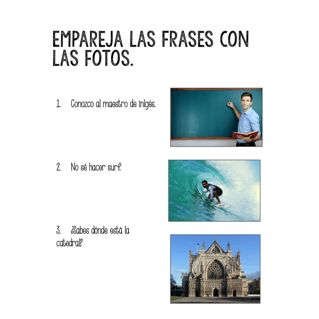 Spanish Saber vs. Conocer Google Drive Activities - Image 2