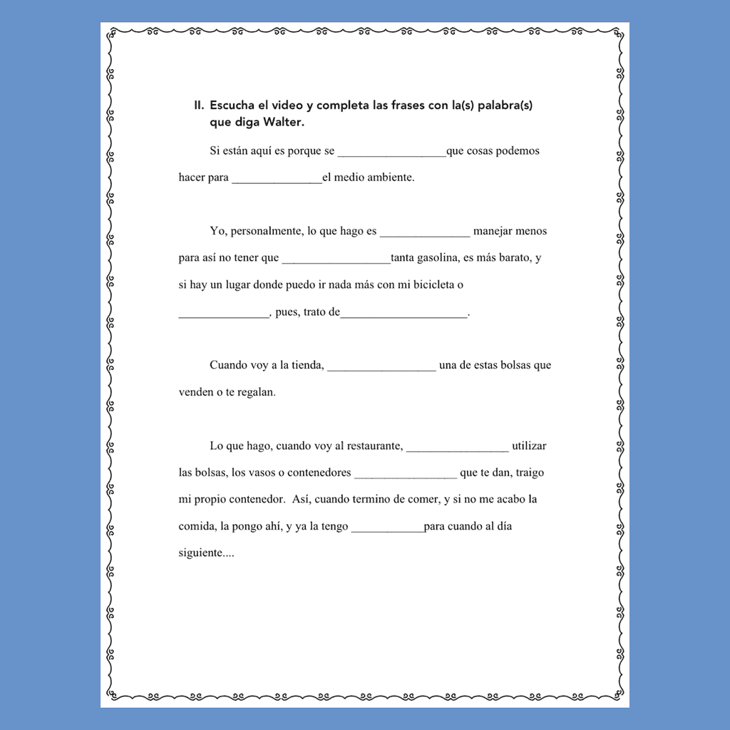 El medio ambiente Listening Activity for Spanish Three, Four or AP - Image 3