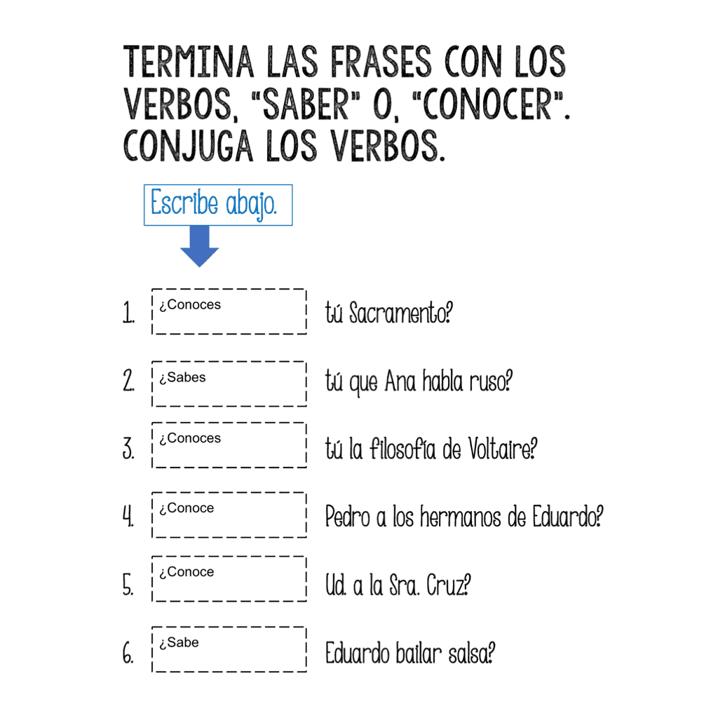 Spanish Saber vs. Conocer Google Drive Activities - Image 4