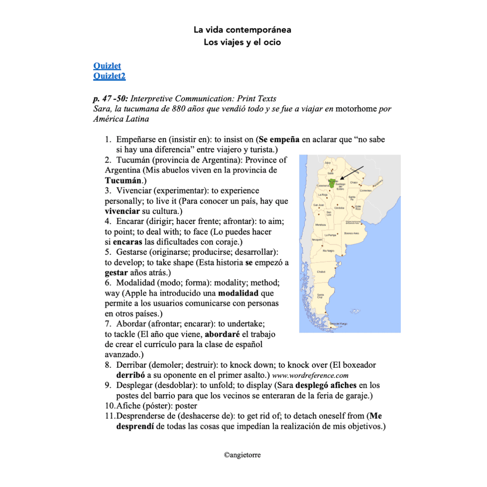 AP Spanish Vocabulary for La vida contemporánea for Vista Higher Learning - Image 2
