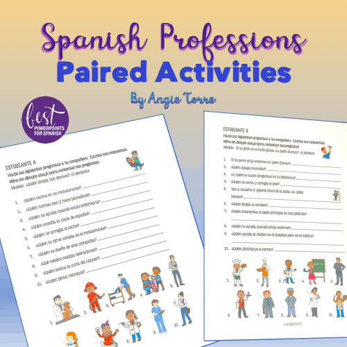 Spanish Professions Paired Activities
