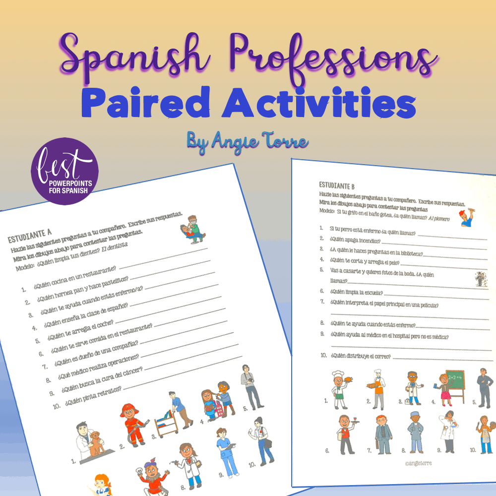Spanish Professions Paired Activities