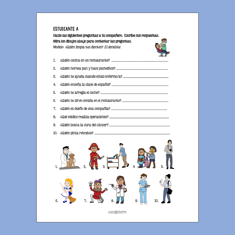 Las profesiones Interactive Notebook and Google Drive Activities - Image 3