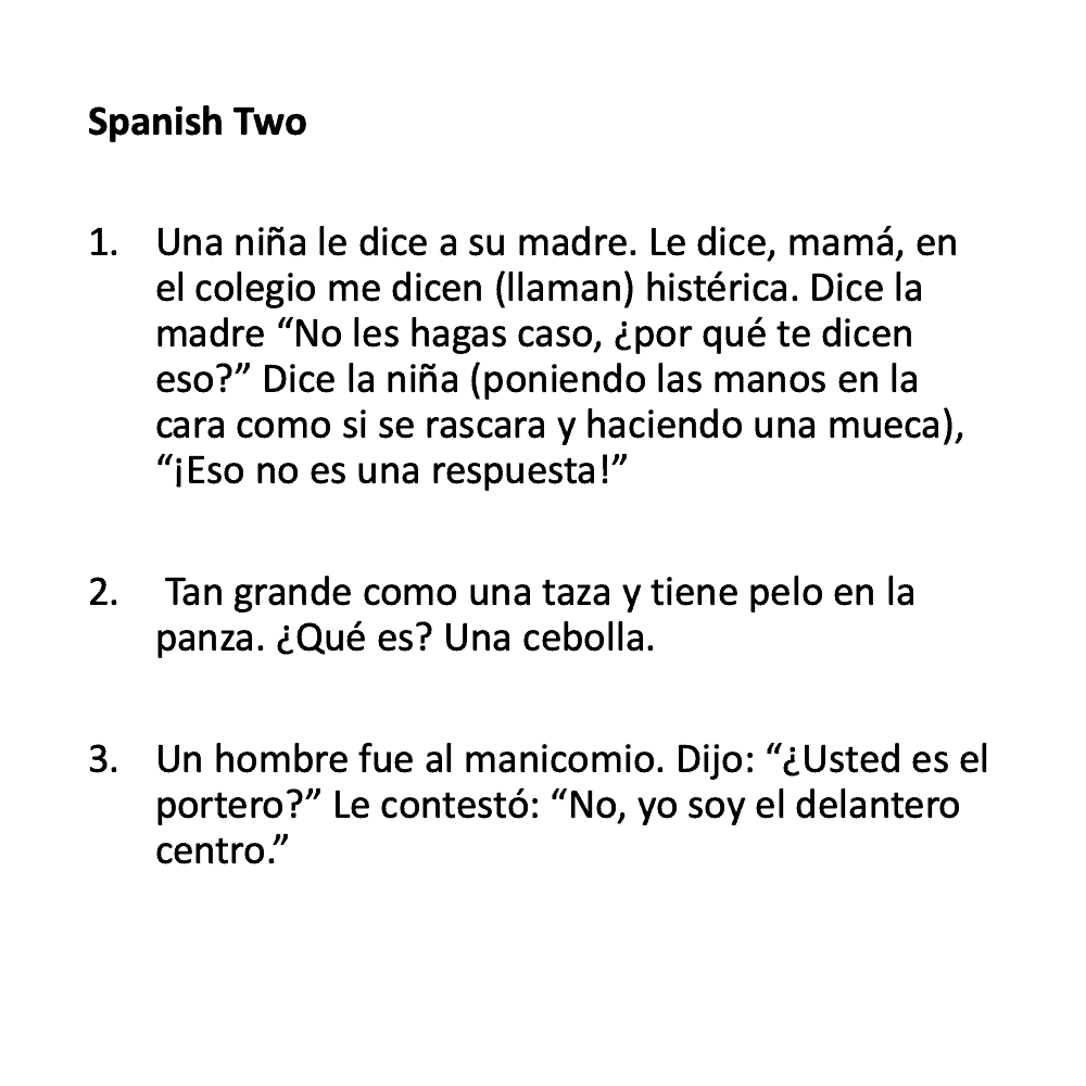 Spanish Jokes and Sayings Los chistes - Image 3