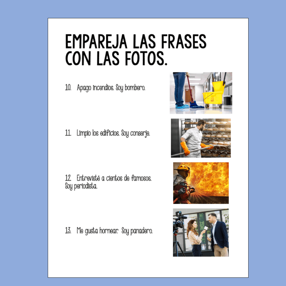 Las profesiones Interactive Notebook and Google Drive Activities - Image 4