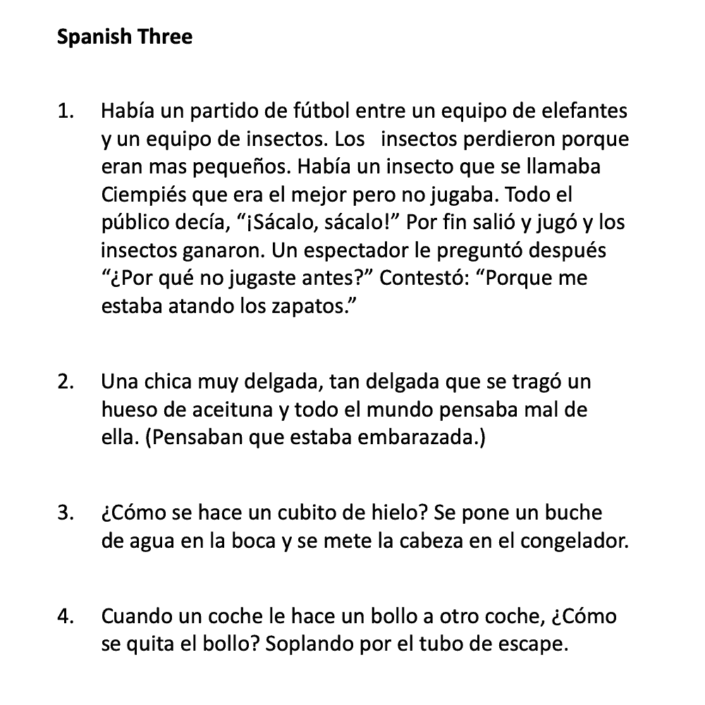 Spanish Jokes and Sayings Los chistes - Image 4