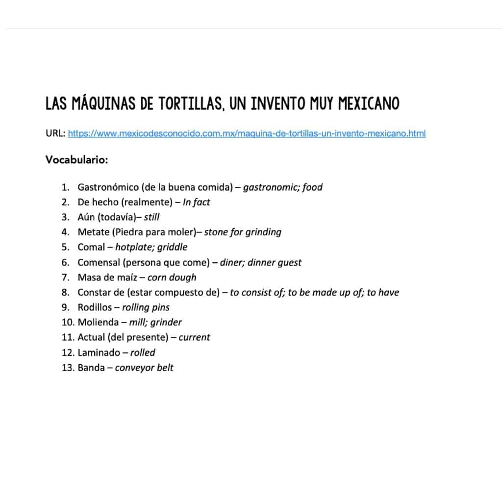AP Spanish Multiple-Choice Questions for Las máquinas de tortillas - Image 2