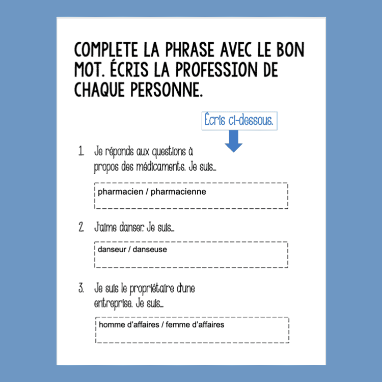 Les professions French Professions Activities Bundle - Image 5