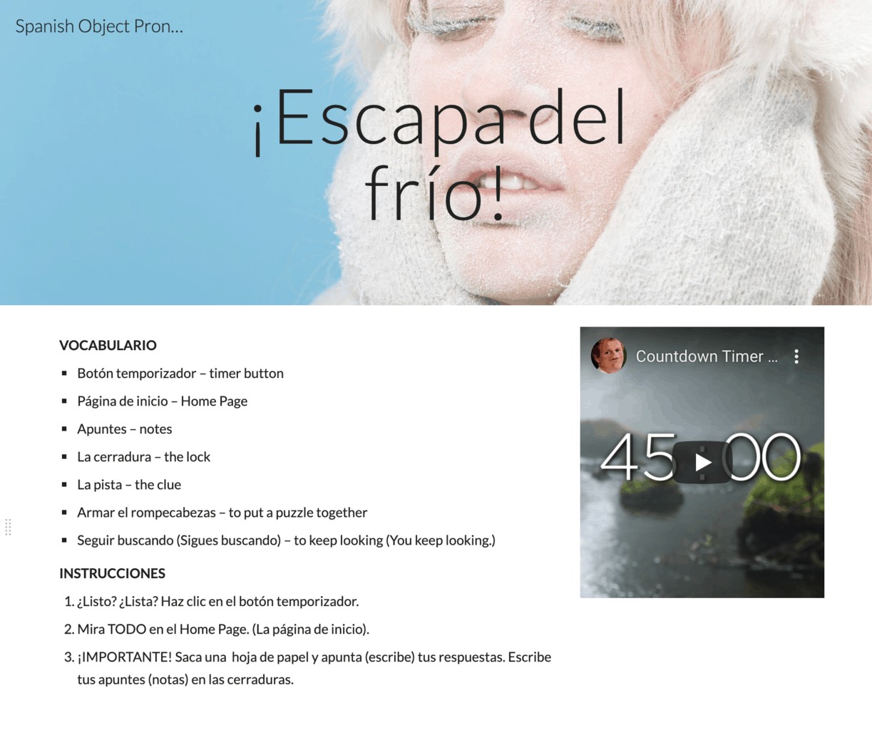 Spanish Direct and Indirect Object Pronouns Digital Escape Room - Image 6
