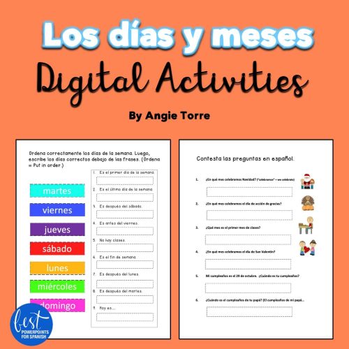 Los días y meses Digital Activities