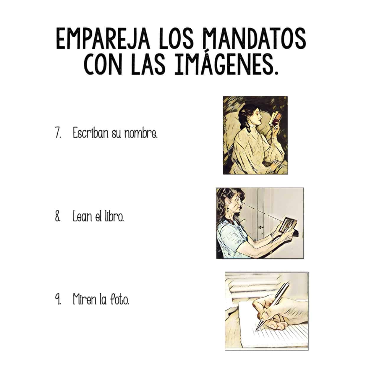 Spanish Commands Los mandatos Google Drive Activities - Image 2