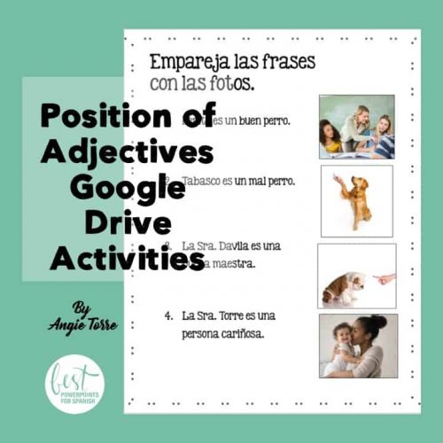 Spanish Position of Adjectives Google Drive Activiites