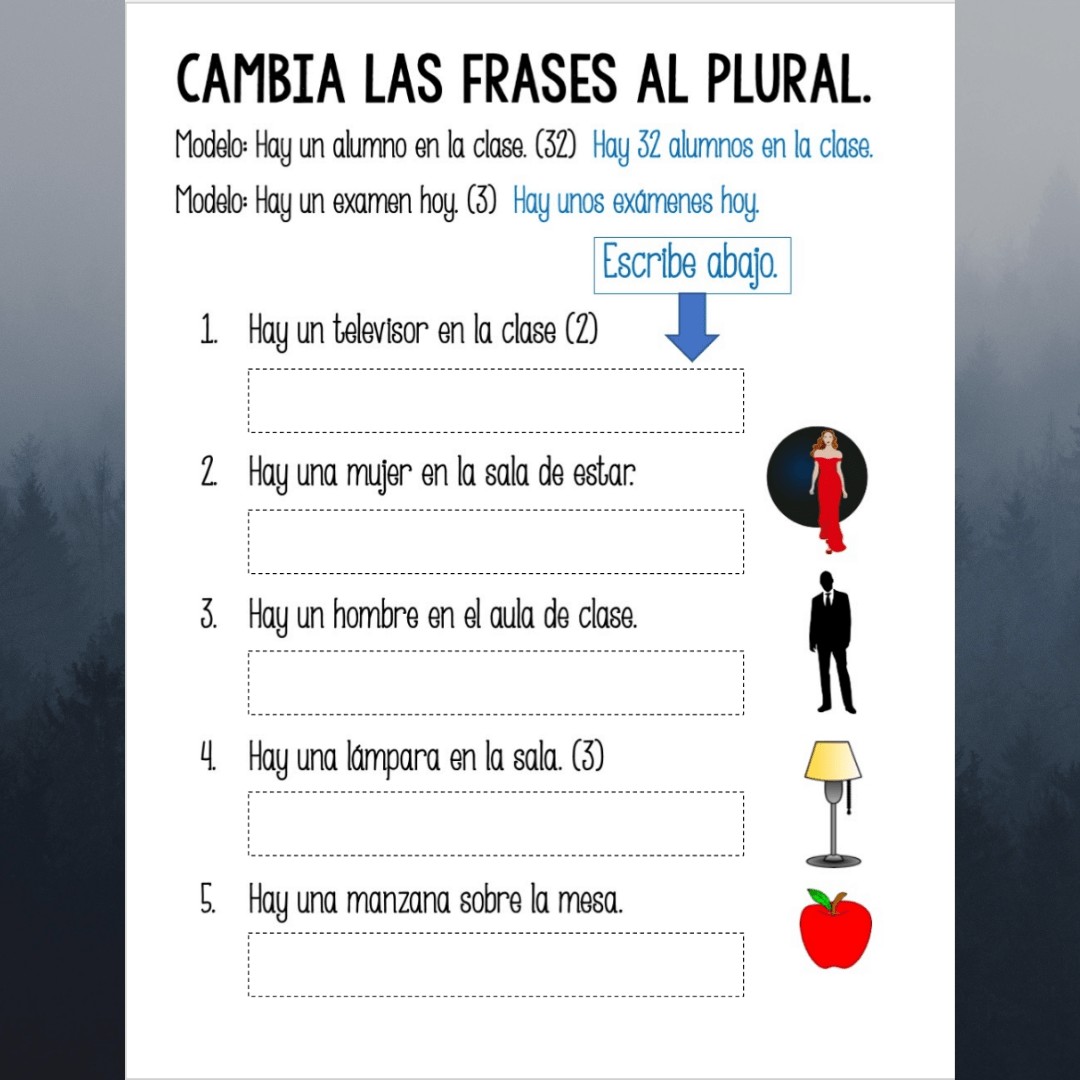 Spanish Singular and Plural Nouns Adjectives and Verbs Google Drive Activities - Image 3