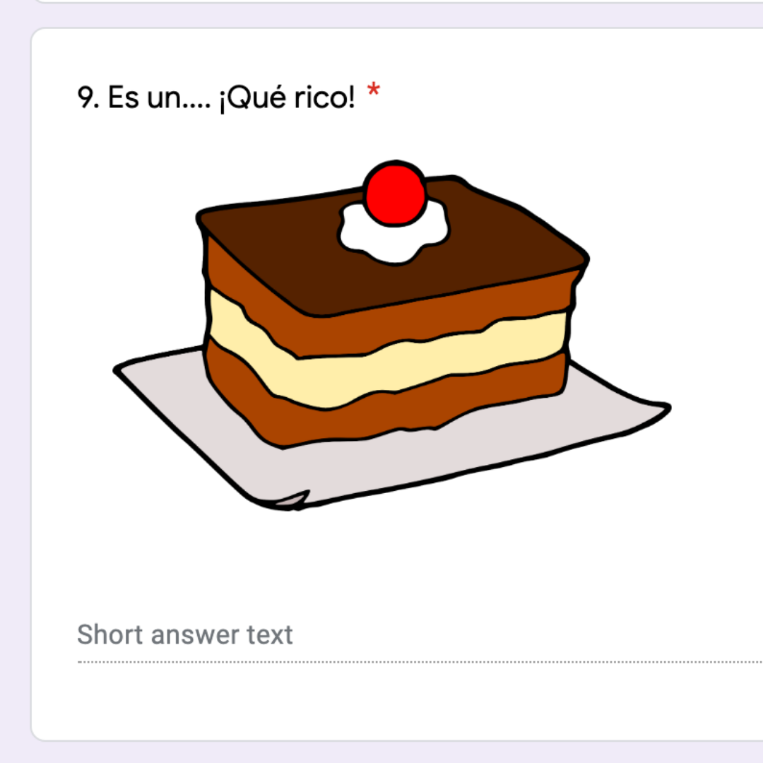 Spanish Food La comida Google Forms Activity or Assessment - Image 2