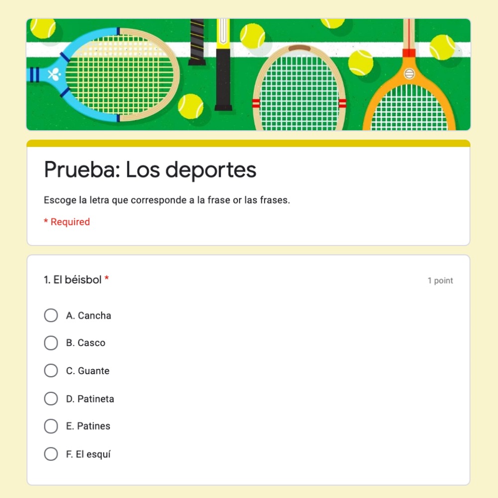 Los deportes Spanish Sports Vocabulary Google Forms Activities or Assessment - Image 3