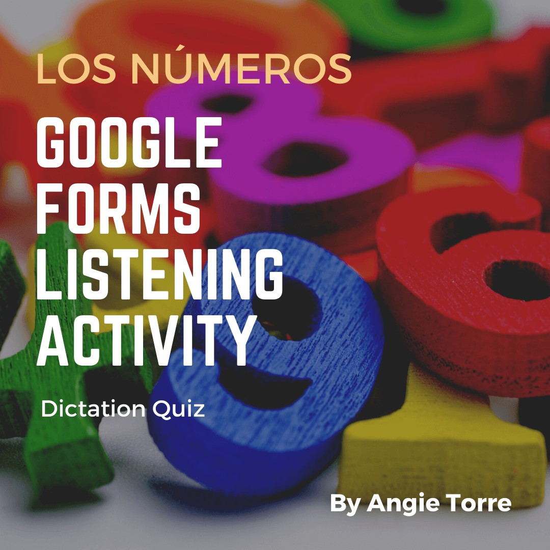Spanish Numbers 0-100 Google Forms Digital Listening Activity Blocks of different brightly colored numbers