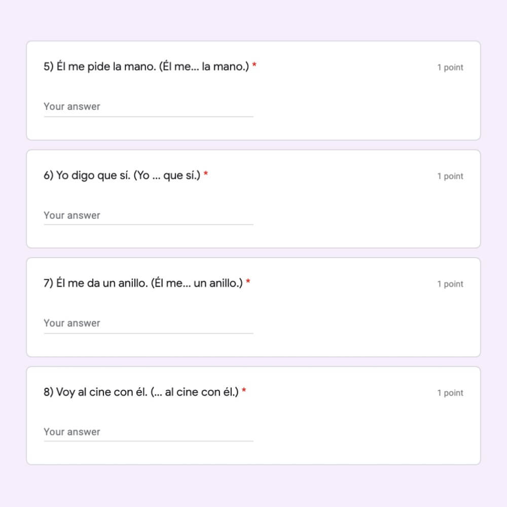 Spanish Preterite Tense Self-correcting Google Forms Activities or Tests - Image 4