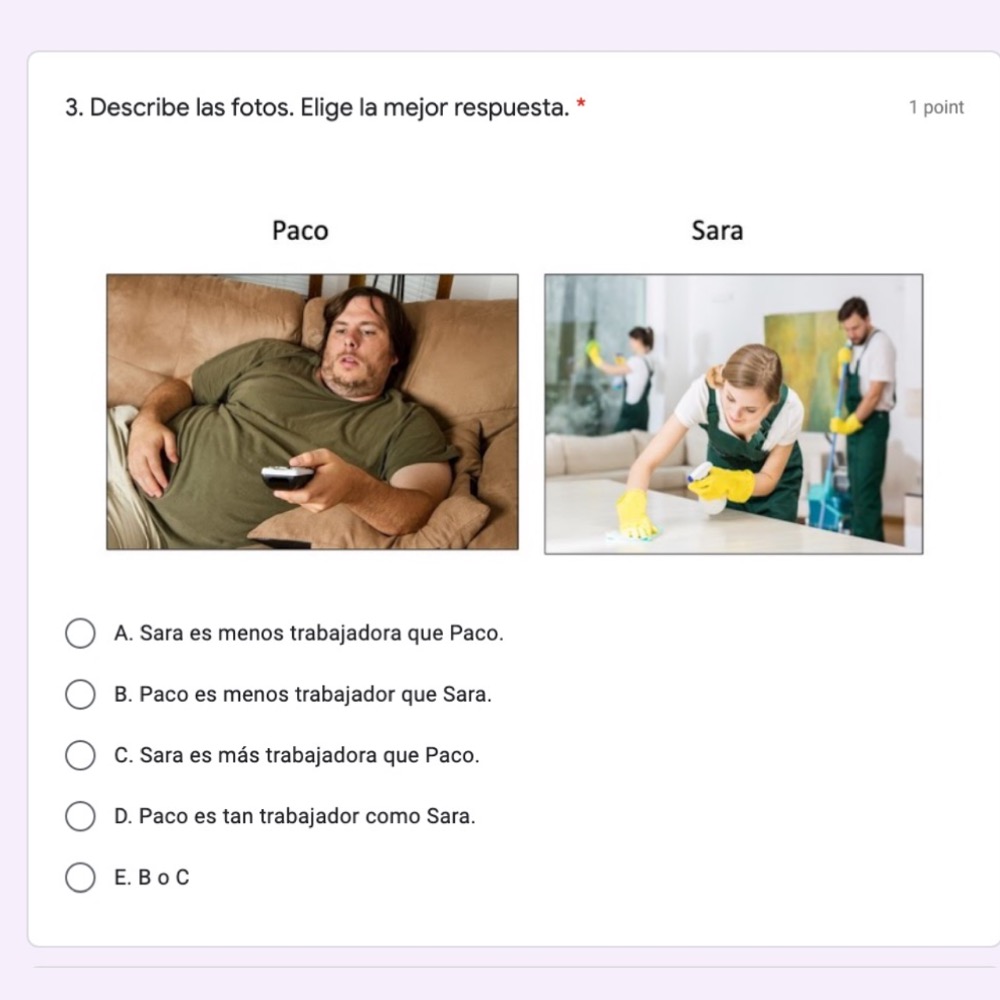 Spanish Comparisons Los comparativos Google Forms Activities - Image 5