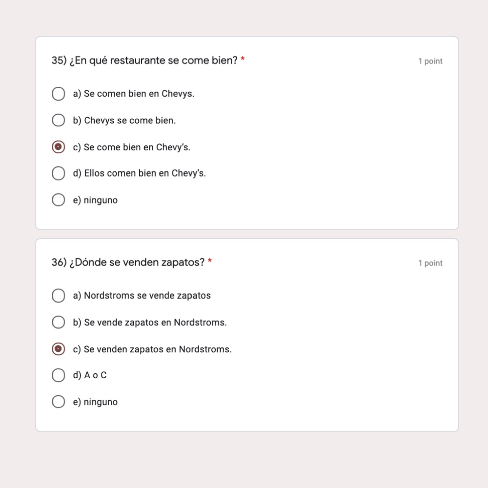 Spanish One Two and Three Final Exams Autocorrecting Google Forms and Printable - Image 4