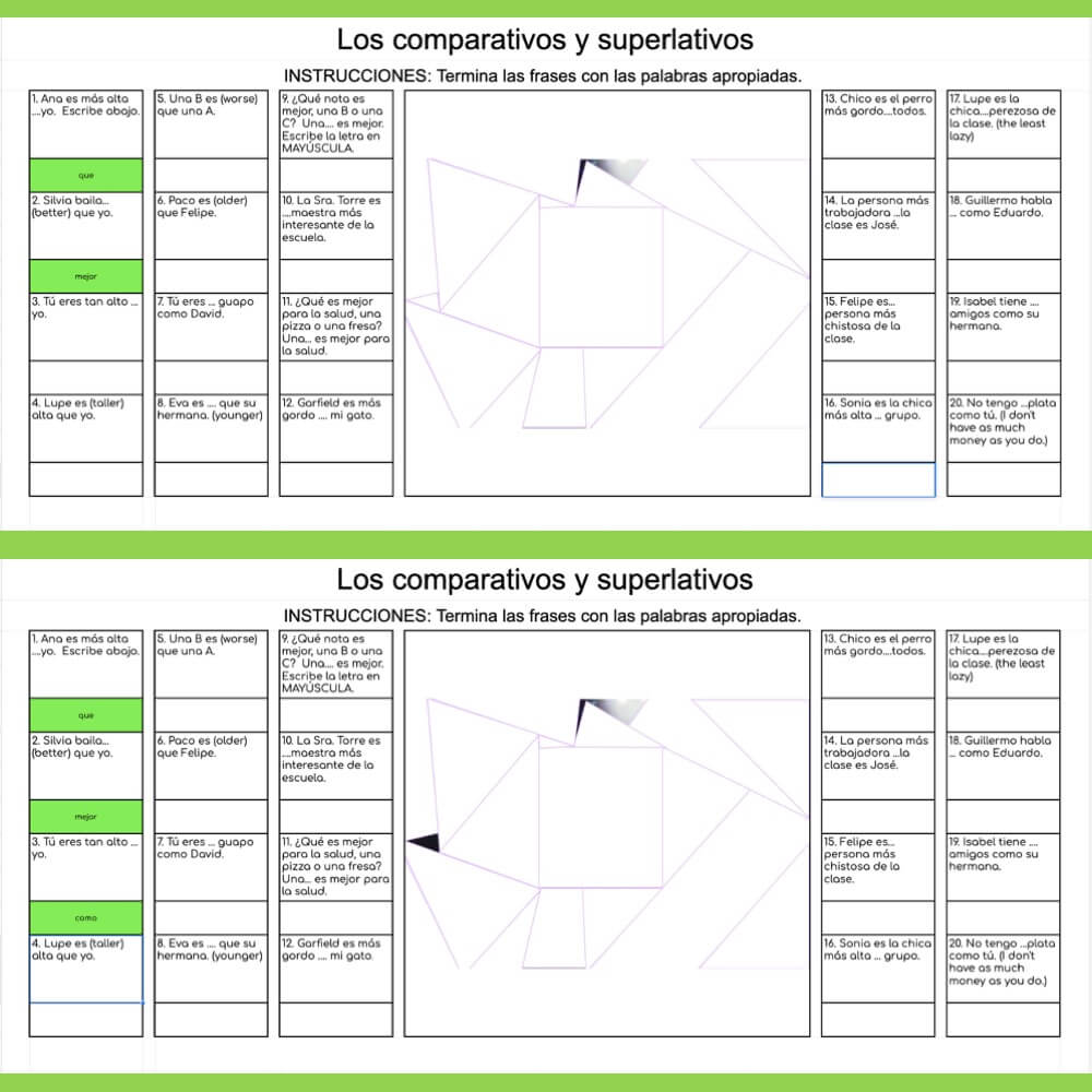 Spanish Comparisons Superlative Mystery Picture - Image 2
