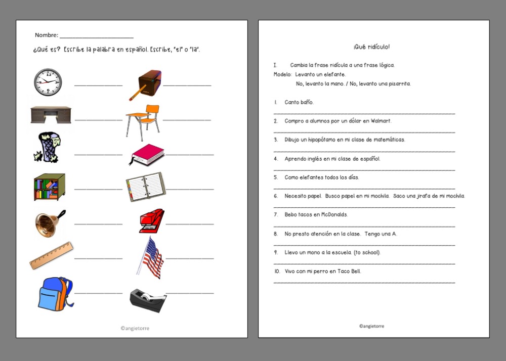 9 Effective Ways to Get Your Students Handout with pictures of classroom objects and handout in which students change the ridiculous statement to a logical statement