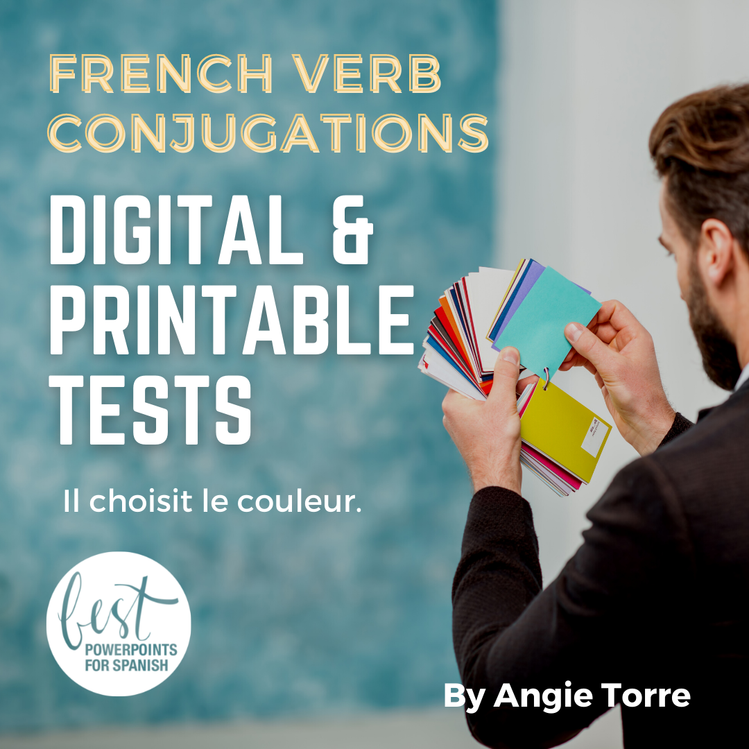 French Present Tense Regular Verbs Conjugations Activities and Tests