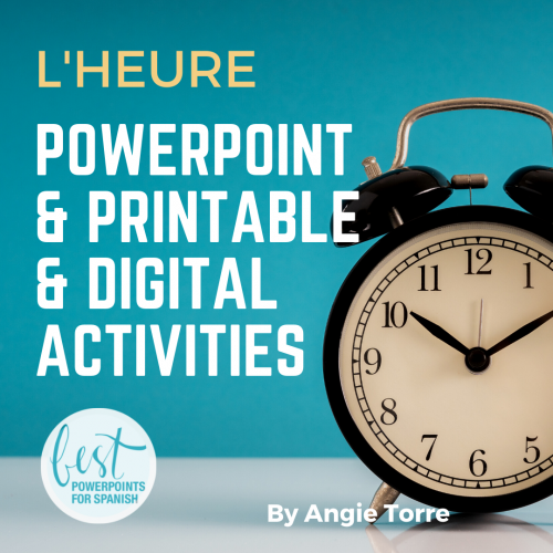 How to Tell Time in French PowerPoint and Activities Clock with ten o'clock