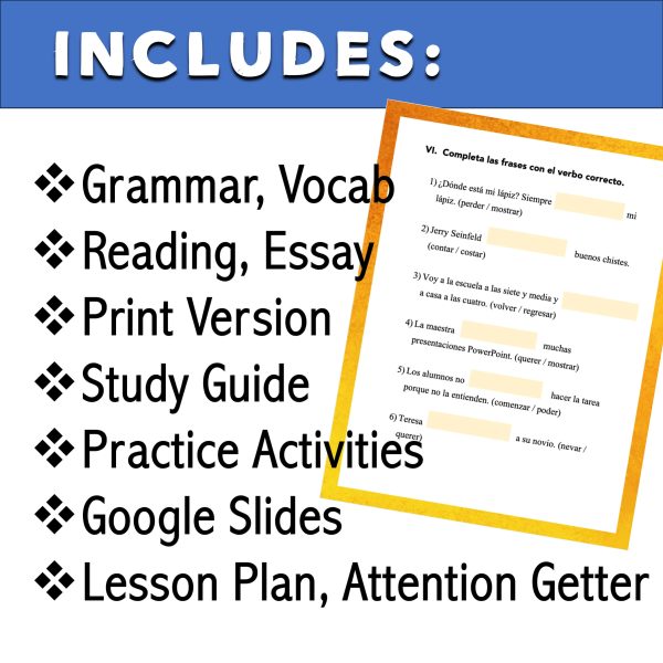 Spanish 2 Midterm Exam Autocorrecting Google Forms and Printable - Best ...