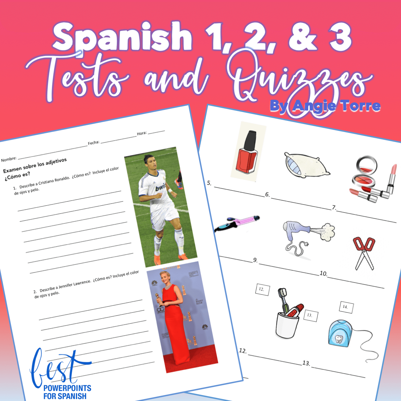 Spanish 1, 2, and 3 Digital and Printable Tests