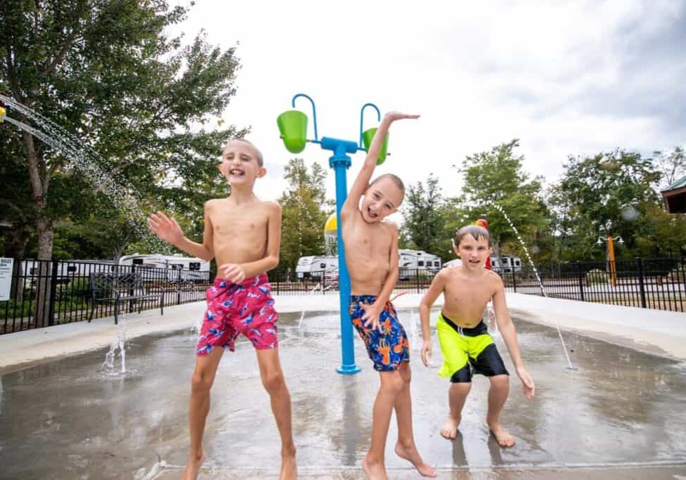 Kids playing on splash pad Kids playing on splash pad at big meadow campground tn