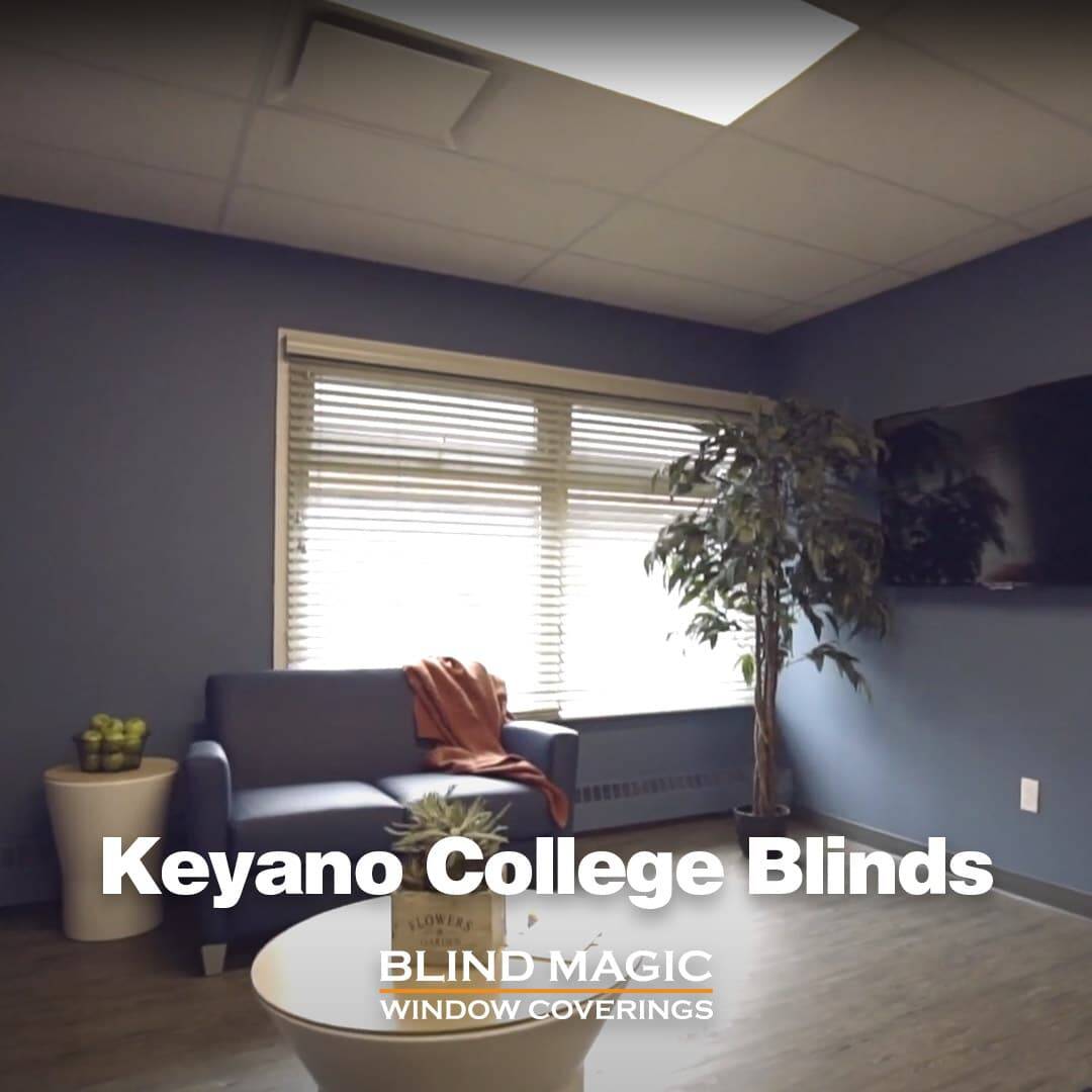 Sunlit room with Keyano College blinds, cozy seating, and modern window coverings for enhanced visibility and privacy.