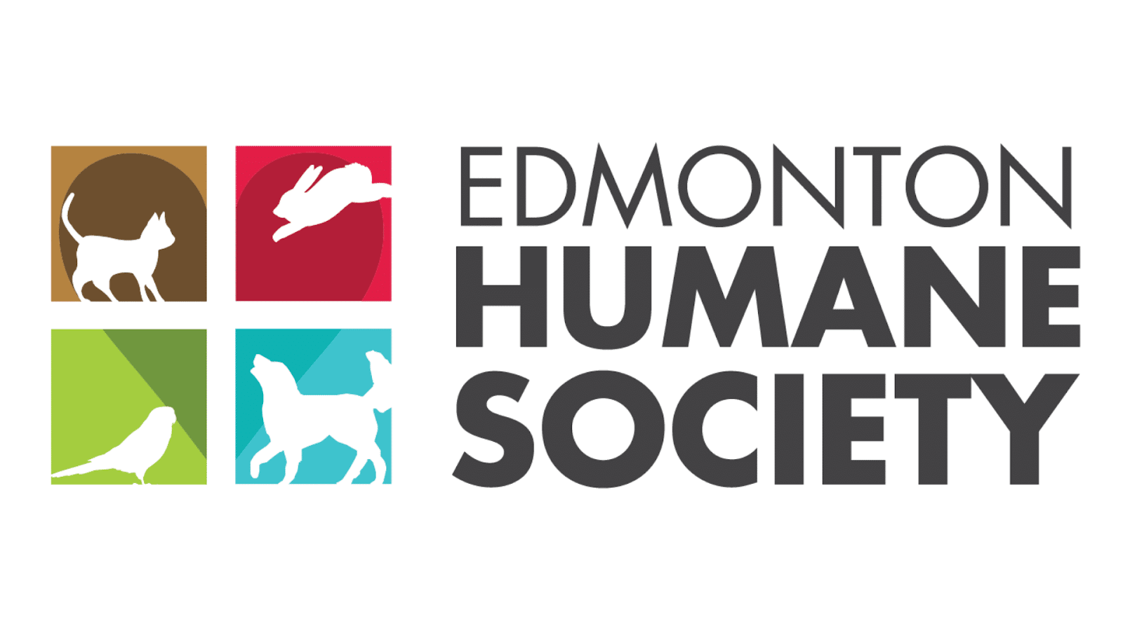 Silhouette of guide dogs and service animals with Edmonton Humane Society logo for pet assistance.