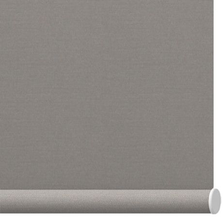 Quiet roller blind fabric in light grey for seamless window coverage.