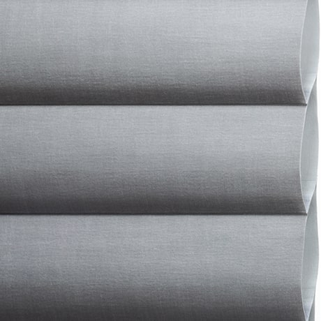 Silvertone fabric blinds with a sleek, modern design and smooth texture.