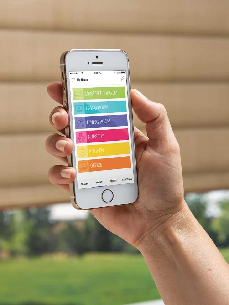 Smart home control app on iPhone for blind and visually impaired accessibility.