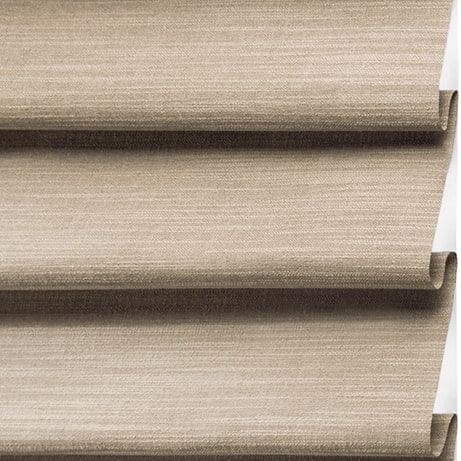 Smooth beige fabric blinds with a modern, minimalistic design, perfect for enhancing home interior aesthetics.