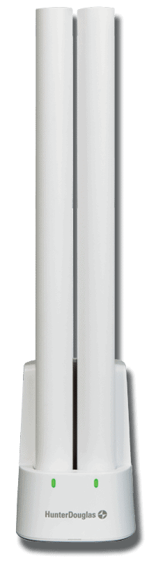 Ultraviolet light sanitizing wand for disinfecting surfaces and air.