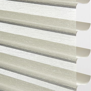 Light-coloured fabric blinds with a modern horizontal slat design.
