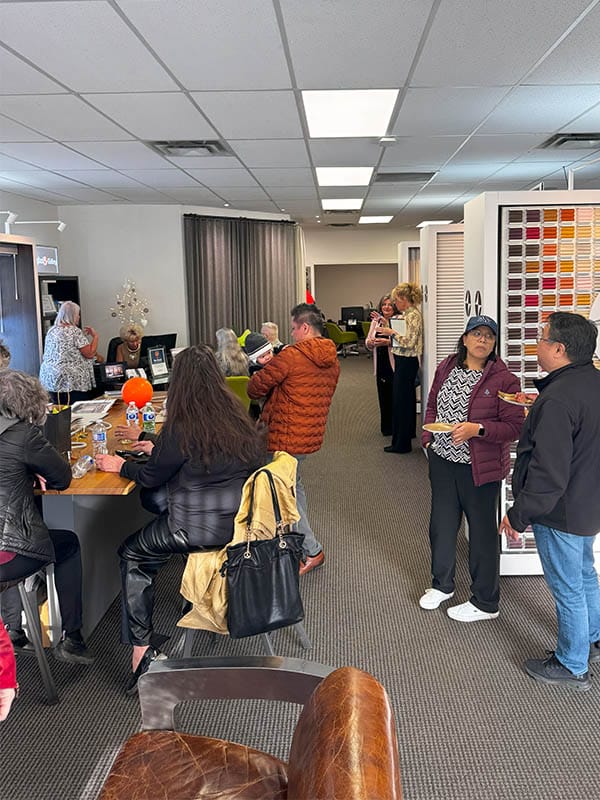 Flexible window coverings displayed at Blind Magic showroom in a professional setting.