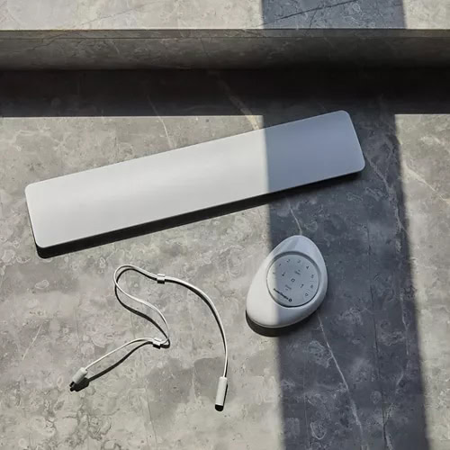 Wireless soundbar for enhanced audio experience.