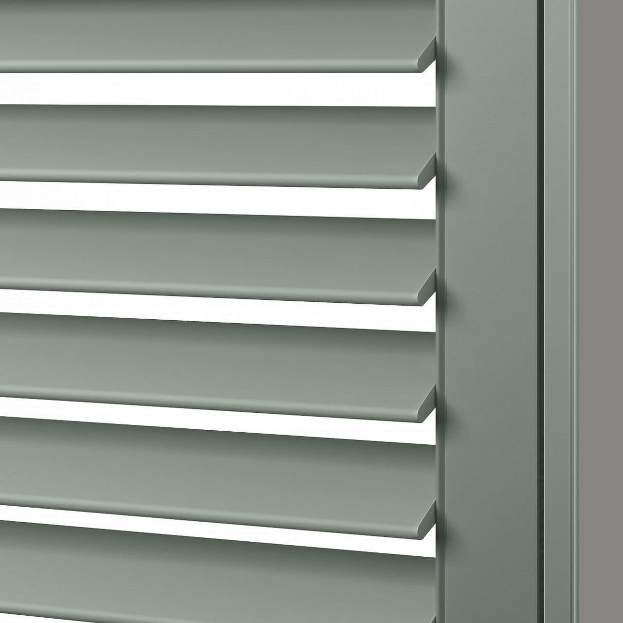 Close-up of sleek, horizontal slats designed for airflow, privacy, and protection.
