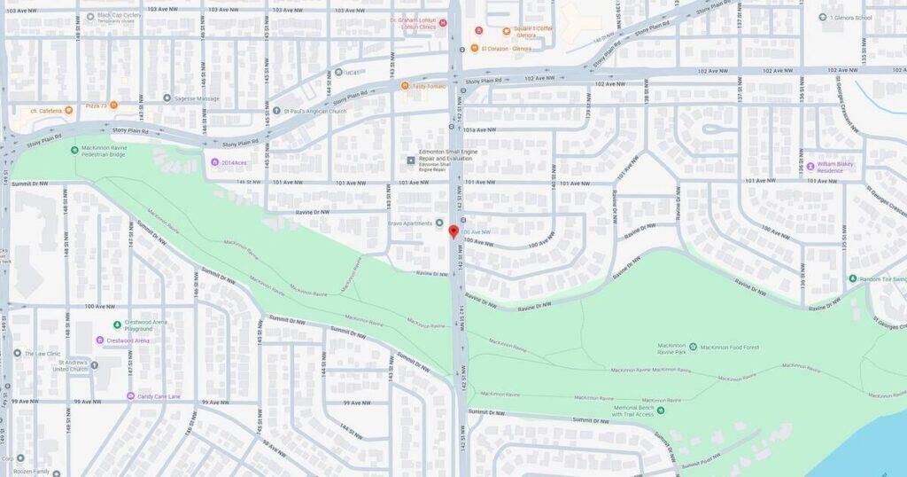 Map of Sunset Park neighborhood showing streets, parks, and landmarks in a detailed urban layout.