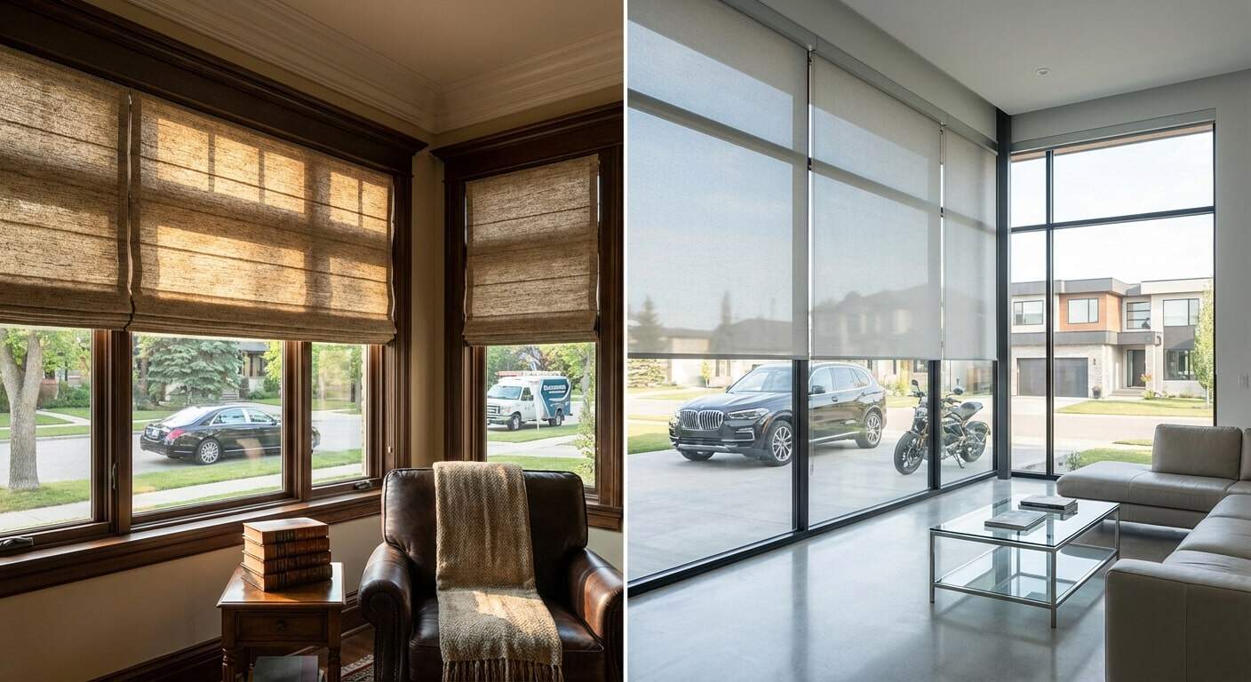 Bright living rooms with natural sunlight and modern window coverings.