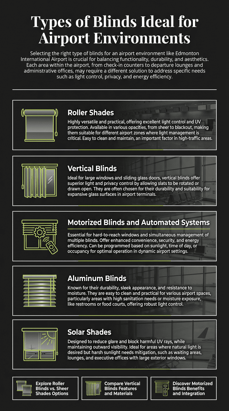Types of Blinds Ideal for Airport Environments - Edmonton International Airport Expansion Blinds: A Comprehensive Guide