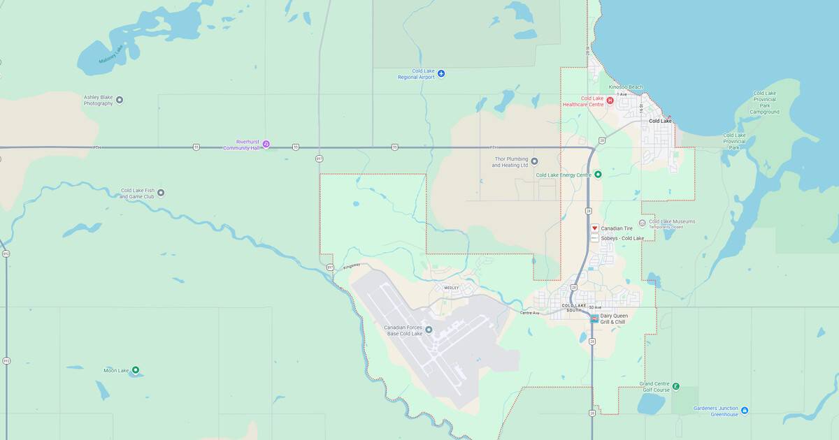 Map of Edmonton, Alberta, Canada showing city layout and surrounding areas.