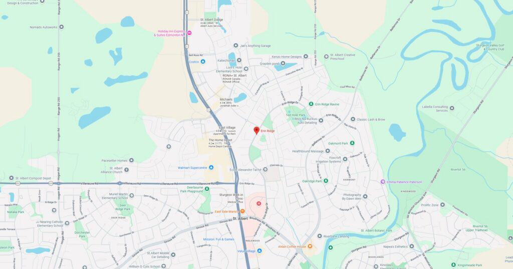 Detailed city map showing streets, parks, lakes, and landmarks for navigation and orientation.