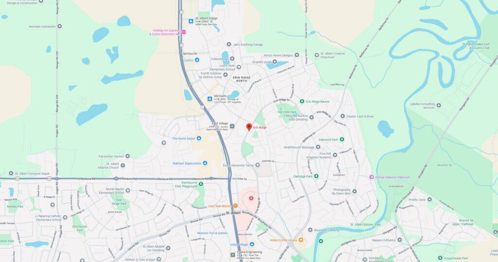 Detailed city map showing streets, parks, lakes, and landmarks for navigation and local exploration.